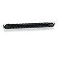 Patch panel telefonico Cat3 50 porte per armadi rack da 19, colore nero