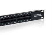Patch panel telefonico Cat3 50 porte per armadi rack da 19, colore nero