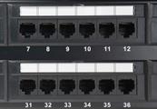Patch panel U/UTP Cat5e 48 porte RJ45 per armadi rack da 19, colore nero