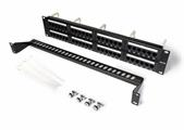 Patch panel U/UTP Cat5e 48 porte RJ45 per armadi rack da 19, colore nero