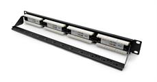Patch panel UTP Cat6 24 porte RJ45 per armadi rack da 19, colore nero
