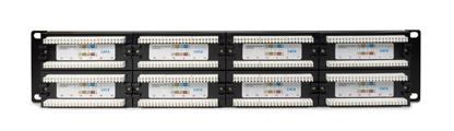 Patch panel UTP Cat6 48 porte RJ45 per armadi rack da 19, colore nero