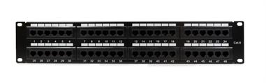 Patch panel UTP Cat6 48 porte RJ45 per armadi rack da 19, colore nero