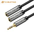 Cavo sdoppiatore stereo jack 3.5 mm, materiale nylon, colore space grey, lunghezza 30 centimetri