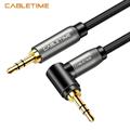 3.5mm Male to Male Aux Cable,90 Degree, Space Grey, 1m