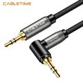 Cavo audio stereo con angolo da 90° jack 3.5mm, M/M, lunghezza 1,8 metro, colore grigio, cavo in nylon