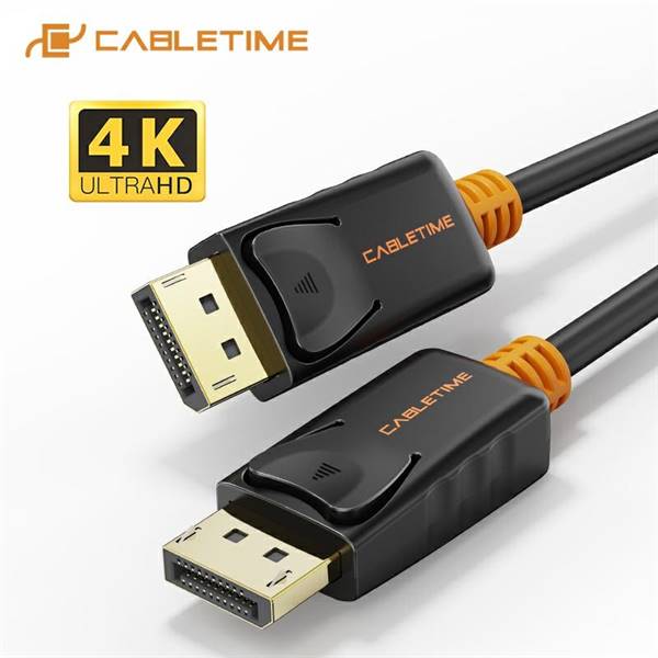 Display Port to Display Port 4k/60Hz Cable, Gold Plated, Black, 1.8 m