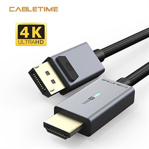 Cavo convertitore DP a HDMI 4k/30Hz, connettori placcati in oro, lunghezza 1,8 metri, colore nero