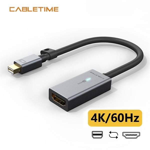 Mini Display Port to HDMI 4k60Hz Adapter, LED, Space Grey, 0.15m
