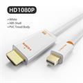 Cavo convertitore Mini DP a HDMI M 1080P, connettori placcati in oro, lunghezza 1,8 metri, colore bianco