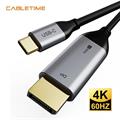 USB-C to Displayport 4k60Hz TPE Cable, Black, 1,8m