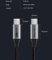 Cavo USB-C a USB-C 2.0 ricarica PD 100W e-mark, colore nero, lunghezza 1 metro