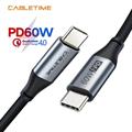 Cavo USB-C a USB-C 2.0 ricarica PD 60W, colore nero, lunghezza 1 metro