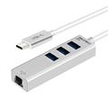 USB-C to Ethernet Adapter with 3 Port USB 3.0 Type-A Hub