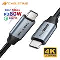 Cavo USB-C a USB-C HighSpeed PD60W 5Gbps, colore nero, lunghezza 1 metro