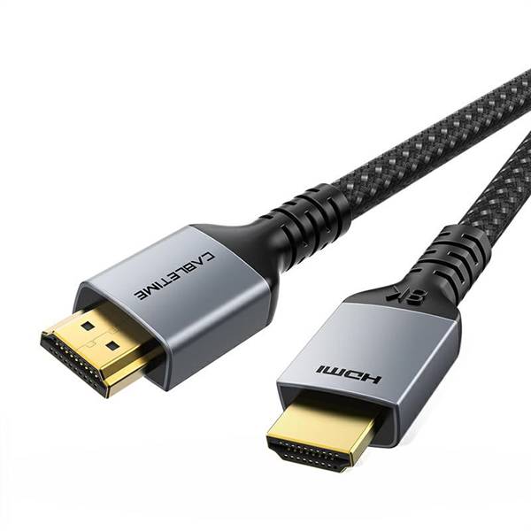 8k60Hz HDMI Cable, 48Gbps, Aluminium, Black, 1m
