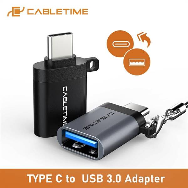 Adattatore USB-C maschio a USB-A 3.0 femmina, velocità 5Gbps, colore space grey
