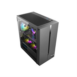 Case gaming con 1 ventola ARGB, 3 porte USB con pannello in materiale acrilico