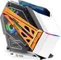 Case gaming con 8 ventole ARGB, struttura in metallo e vetro temperato, colore bianco/giallo