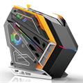 Case gaming con 8 ventole ARGB, struttura in metallo e vetro temperato, colore nero/giallo