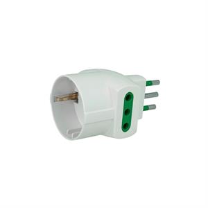 Adattatore triplo spina 10A,2 prese 10A,1 Presa SCHUKO BIPASSO