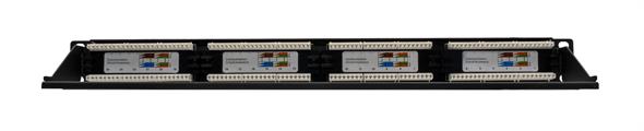 Patch panel UTP Cat6A 24 porte RJ45 per armadi rack da 19, colore nero