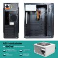 Case Office per ATX/M-ATX con alimentatore da 500W, 2 porte USB 2.0 + 1 porta USB 3.0