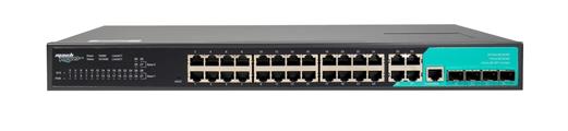 Switch layer 2, 28 porte gigabit, 4 porte SFP, 1 porta console managed, per armadi rack 19