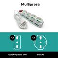 Multipresa 12 ingressi, 8 BIPASSO e 4 SCHUKO, spina italiana, con interruttore generale