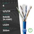 Matassa U/UTP CAT.6 Rame 0.52mm 24AWG 305m LSZH Blu CPR Eca (PASS FLUKE)