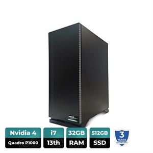 Workstation, CPU I7-13700, RAM 32Gb, storage da 512Gb, S.O. Windows 11 Pro, scheda grafica NVIDIA 4 QUADRO P1000