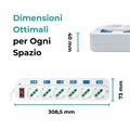 Multipresa 6 posti 10/16A bipasso/schuko con interruttori dedicati e generale