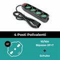 Multipresa 4 posti 10/16A bipasso/schuko con spina IEC