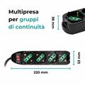 Multipresa 4 posti 10/16A bipasso/schuko con spina IEC
