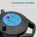 Prolunga elettrica con avvolgicavo da 5 metri dotata di 2 prese 10/16 A 2P+T bipasso