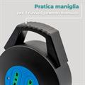 Prolunga elettrica con avvolgicavo da 5 metri dotata di 2 prese 10/16 A 2P+T bipasso