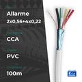 Matassa Cavo Allarme CCA 2*0,5+4*0,22mm 100m PVC Bianco CPR Eca