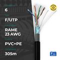 Matassa F/UTP CAT. 6 Rame 0.56mm 23AWG 305m PVC+PE Nero, da esterno, CPR Fca