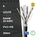 Matassa U/UTP CAT. 6 Rame 0.56mm 23AWG 305m PVC+PE Nero, da esterno, CPR Fca (PASS FLUKE)