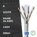 Matassa U/UTP CAT.6 Rame 0.50mm 24AWG 305m LSZH Grigio CPR Eca (PASS FLUKE)