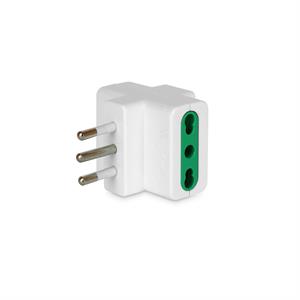 Adattatore Triplo Spina 10A 2P+T - 3 Prese 10A, colore bianco