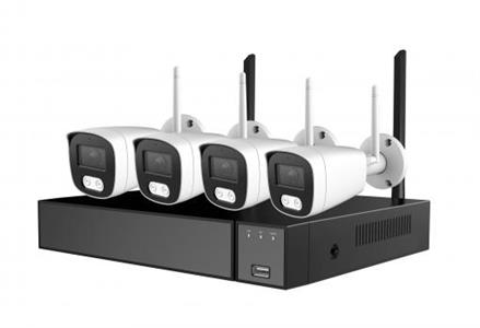Kit Wi-Fi 8 canali,1 NVR/Wi-Fi,4 videocamere bullet IP Wi-Fi da 5MP,con ottica da 2,8mm