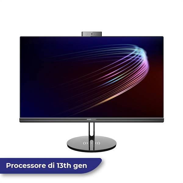 Personal Computer All-In-One 23.8, i5-13th, 8GB RAM, 256GB SSD, Windows 11 Pro, Webcam 5MP, Wi-Fi, Bluetooth, Ricarica Wireless