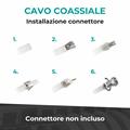 Matassa Cavo Coassiale RG6 Rame 1,2mm PE 4,8mm Schermatura 0.12X80AL OD 6,56mm 100m PVC Bianco