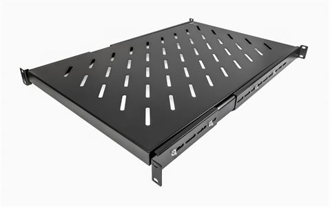 Mensola estraibile per armadi rack 19 profondità 730mm, colore nero