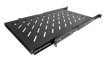 Mensola estraibile per armadi rack 19 profondità 730mm, colore nero