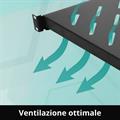 Mensola estraibile per armadi rack 19 profondità 730mm, colore nero
