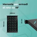 Mensola estraibile per armadi rack 19 profondità 730mm, colore nero