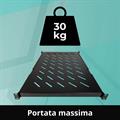Mensola estraibile per armadi rack 19 profondità 730mm, colore nero