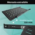Mensola estraibile per armadi rack 19 profondità 730mm, colore nero